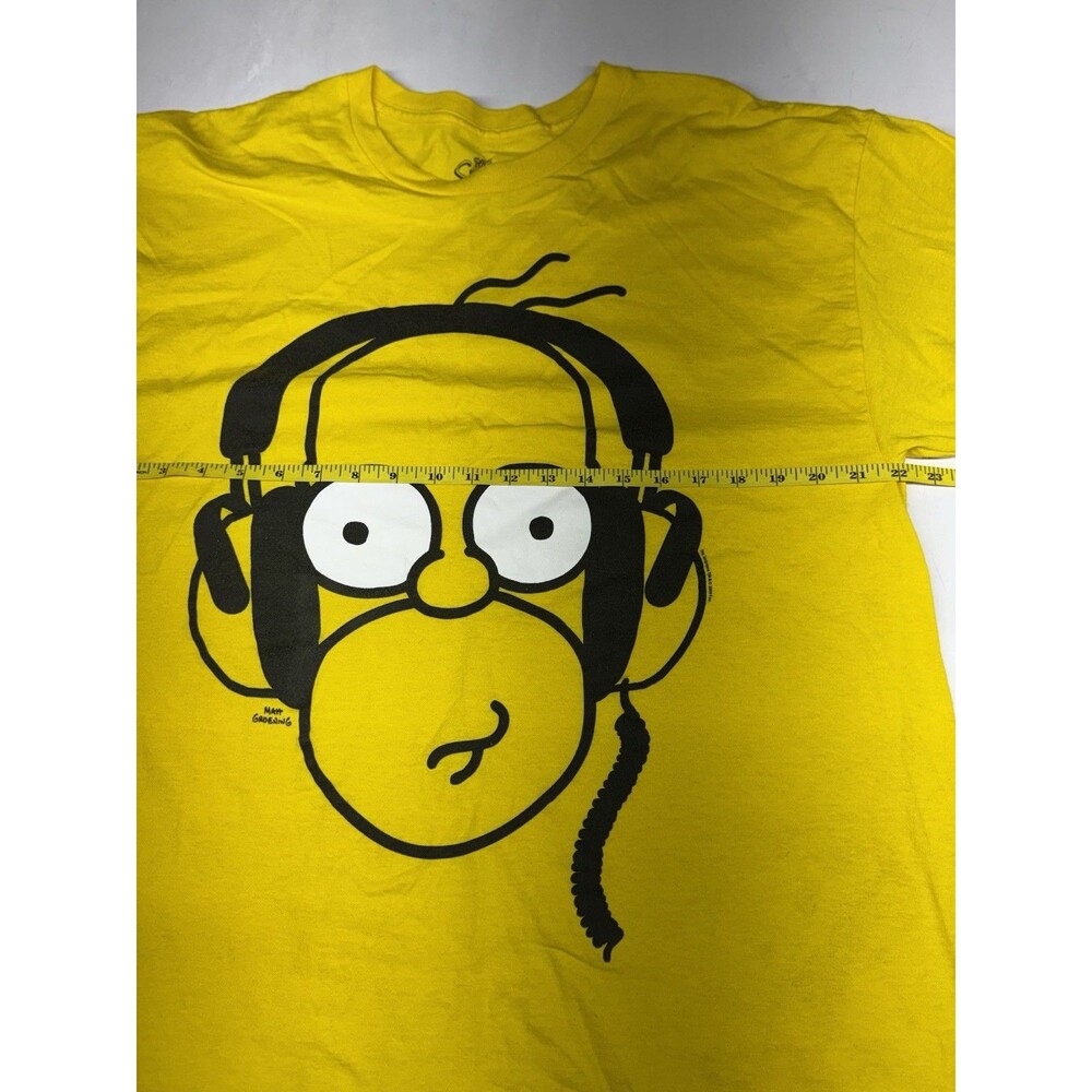 The Simpsons Homer Simpson Headphones Shirt Yellow Size XL Graphic Print - Picture 3 of 5
